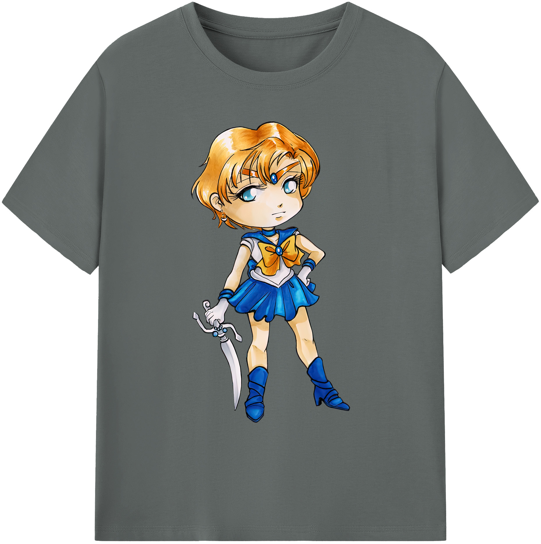 （画像用） 美少女戦士セーラームーン 天王はるか Sailor Moon Tenoh Haruka 綿100％ メンズ半袖Tシャツ｜肌触りやわらか＆通気性
